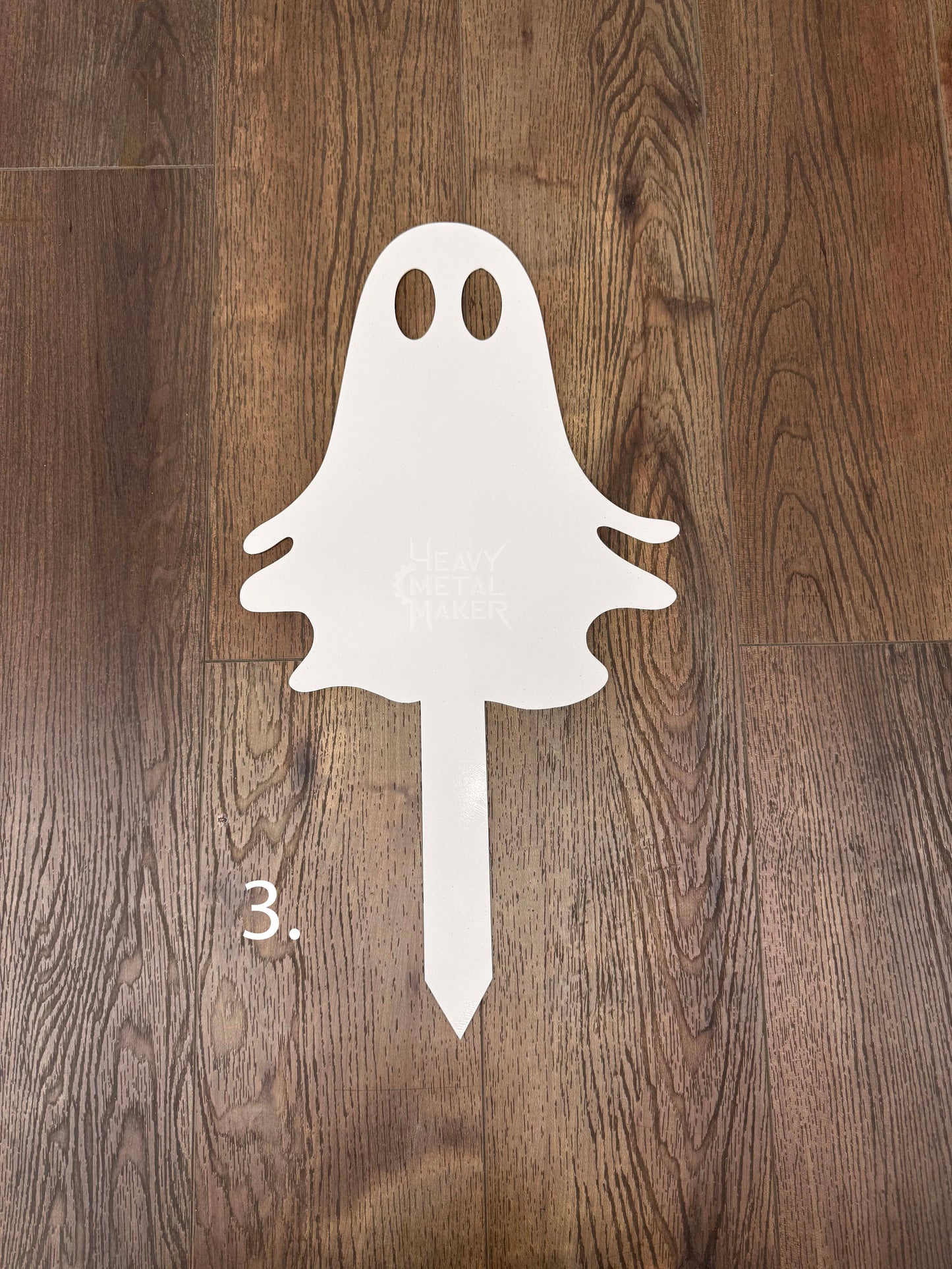 Ghost Garden Stakes #3 / White (powder coated) Garden Stake