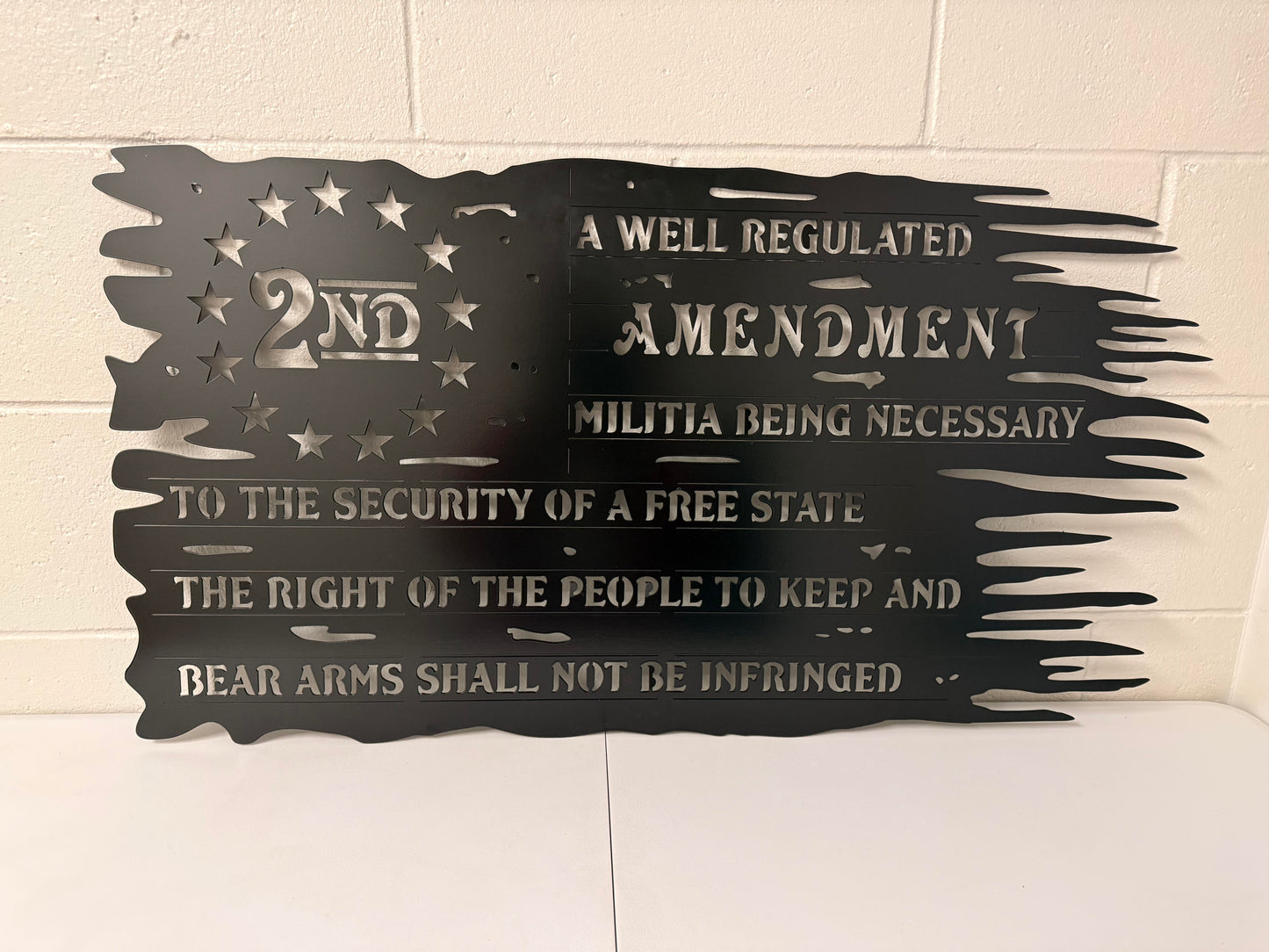 2nd Amendment Flag Wall Hanging Metal Wall Hanging
