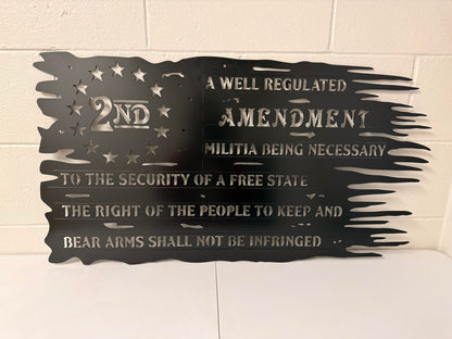 2nd Amendment Flag Wall Hanging Metal Wall Hanging