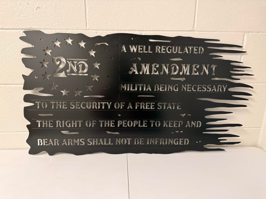 2nd Amendment Flag Wall Hanging Metal Wall Hanging