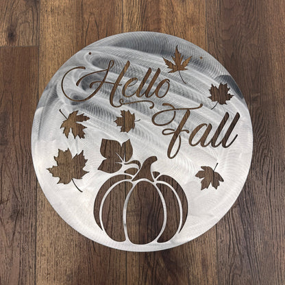 ’Hello Fall’ Wall Hanging Metal Wall Hanging