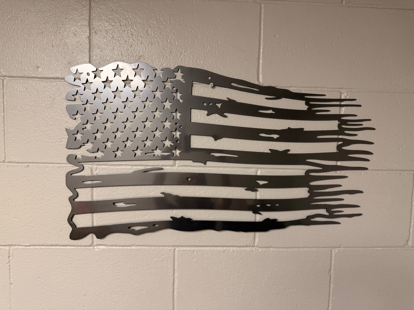 Tattered American Flag Wall Hanging