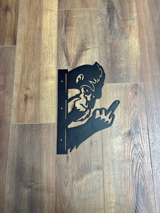 Peeking Big Foot ’Peek-a-boo’ Bracket Black (powder coated) Peek-a-Boo