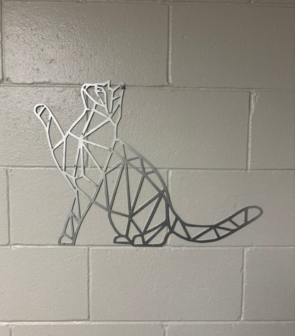 Geometric Cat Wall Hanging Metal Wall Hanging