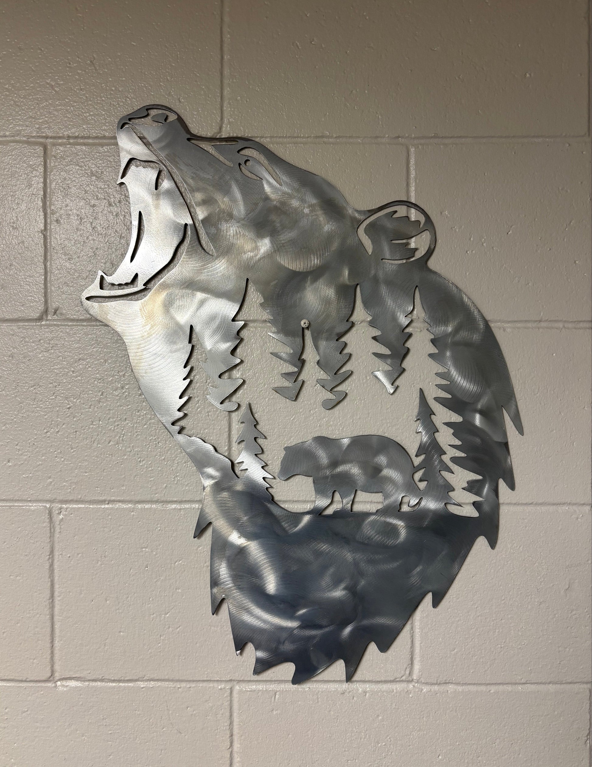 Bear with Trees Wall Hanging Metal Wall Hanging