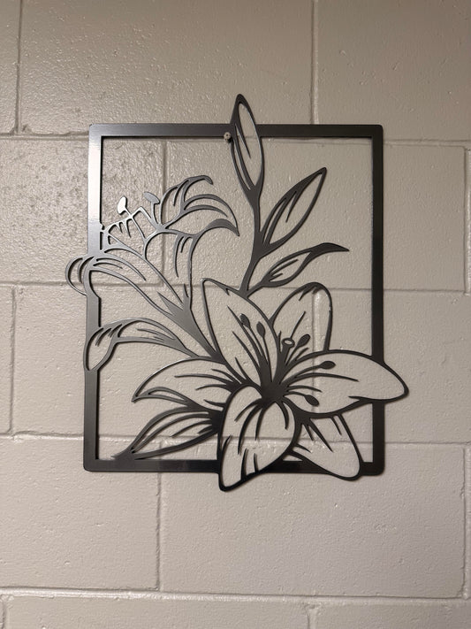 Framed Lilies Wall Hanging