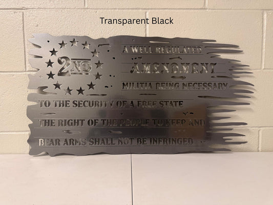 2nd Amendment Flag Wall Hanging - Powder coat - Metal Wall Hanging