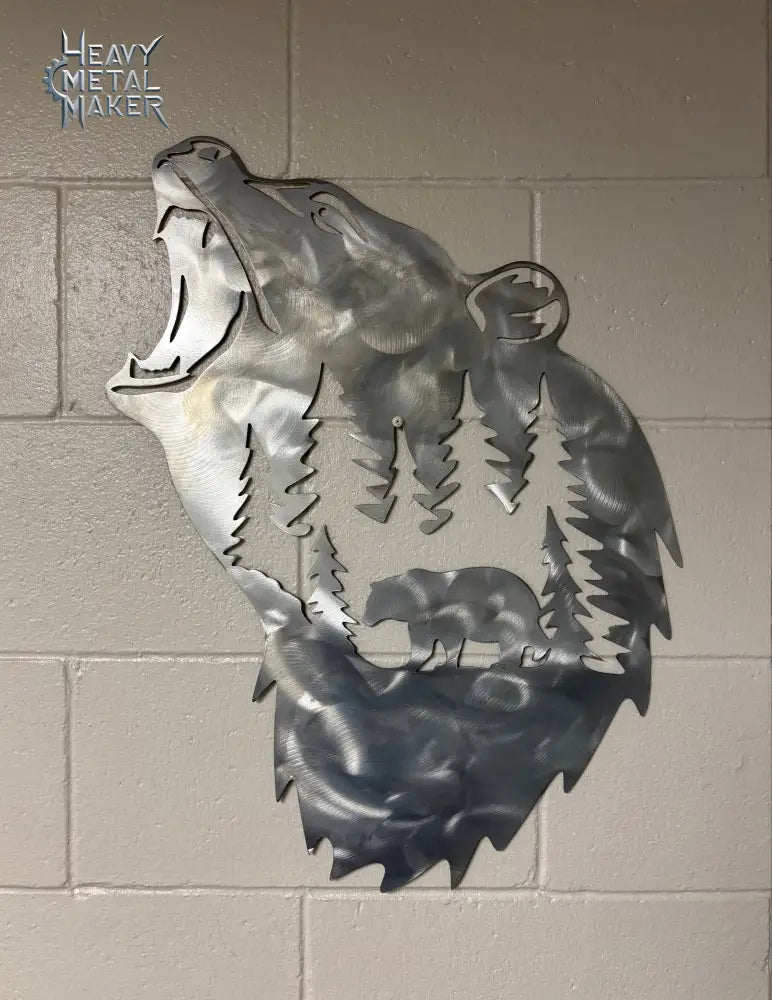 Bear with Trees Wall Hanging Metal Wall Hanging