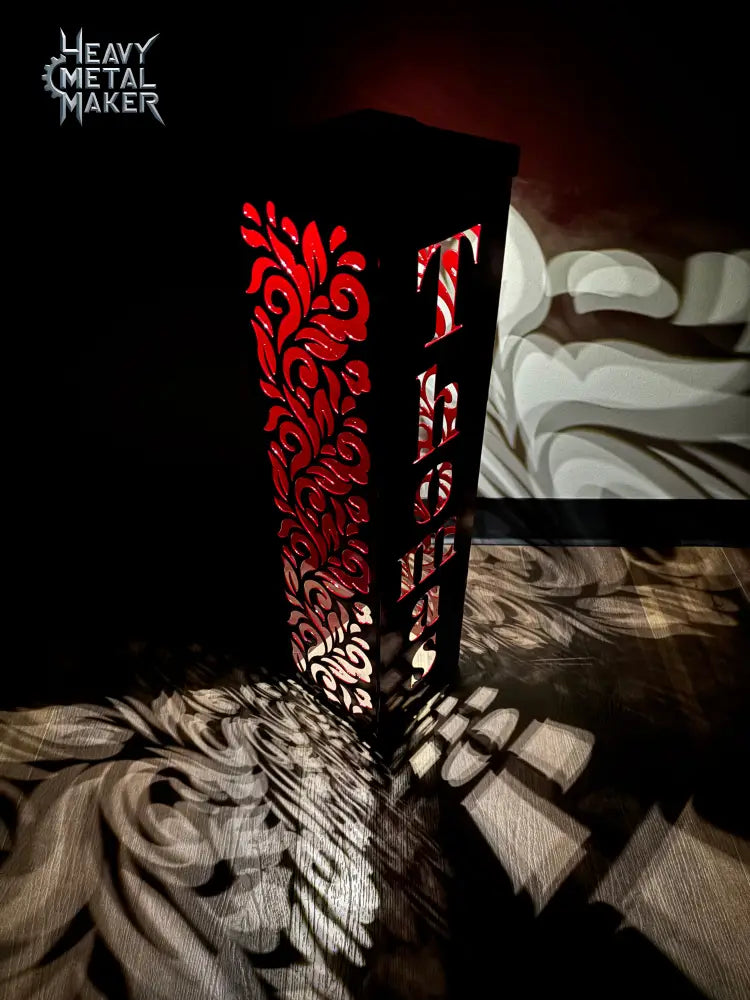 Family Name Column Medium - 29’’ x 7” / Solar light top / Powder coat Garden Column