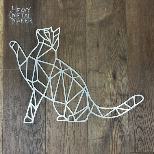 Geometric Cat Wall Hanging No finish Metal Wall Hanging