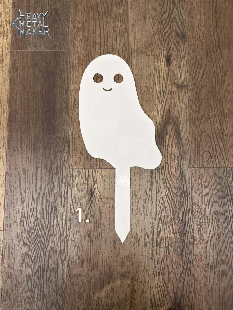 Ghost Garden Stakes #1 / White (powder coated) Garden Stake
