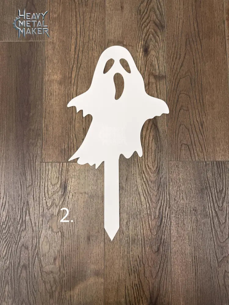 Ghost Garden Stakes #2 / White (powder coated) Garden Stake