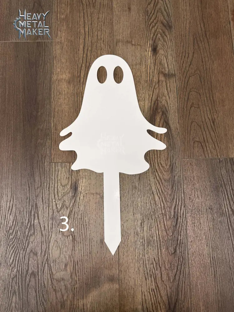 Ghost Garden Stakes #3 / White (powder coated) Garden Stake
