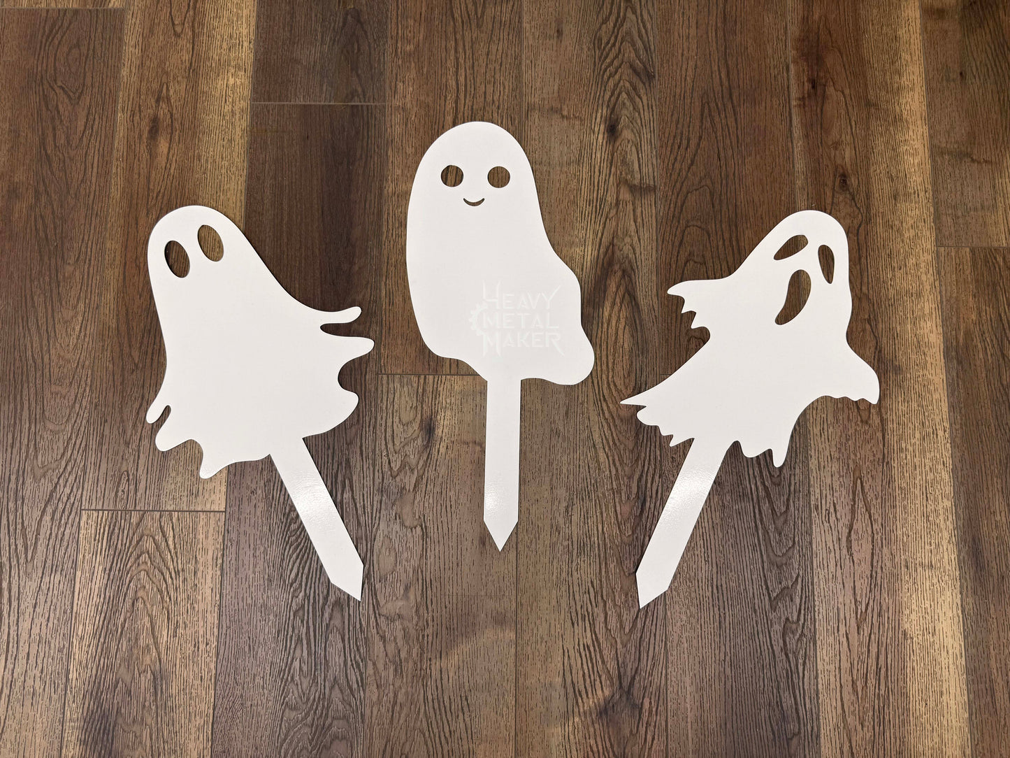 Ghost Garden Stakes Set of all 3 / White (powder coated) Garden Stake