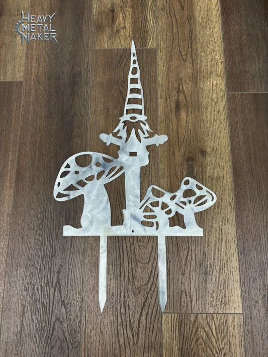 Gnome & Mushrooms Garden Stake Garden Stake