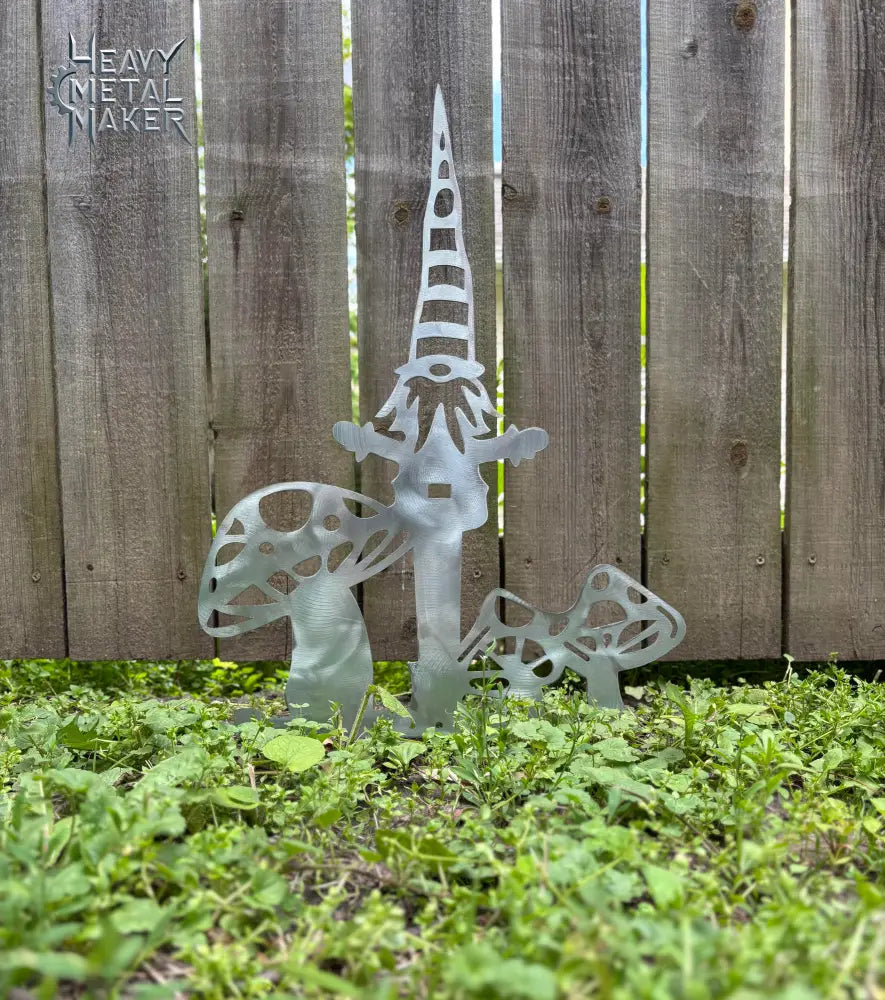Gnome & Mushrooms Garden Stake Garden Stake