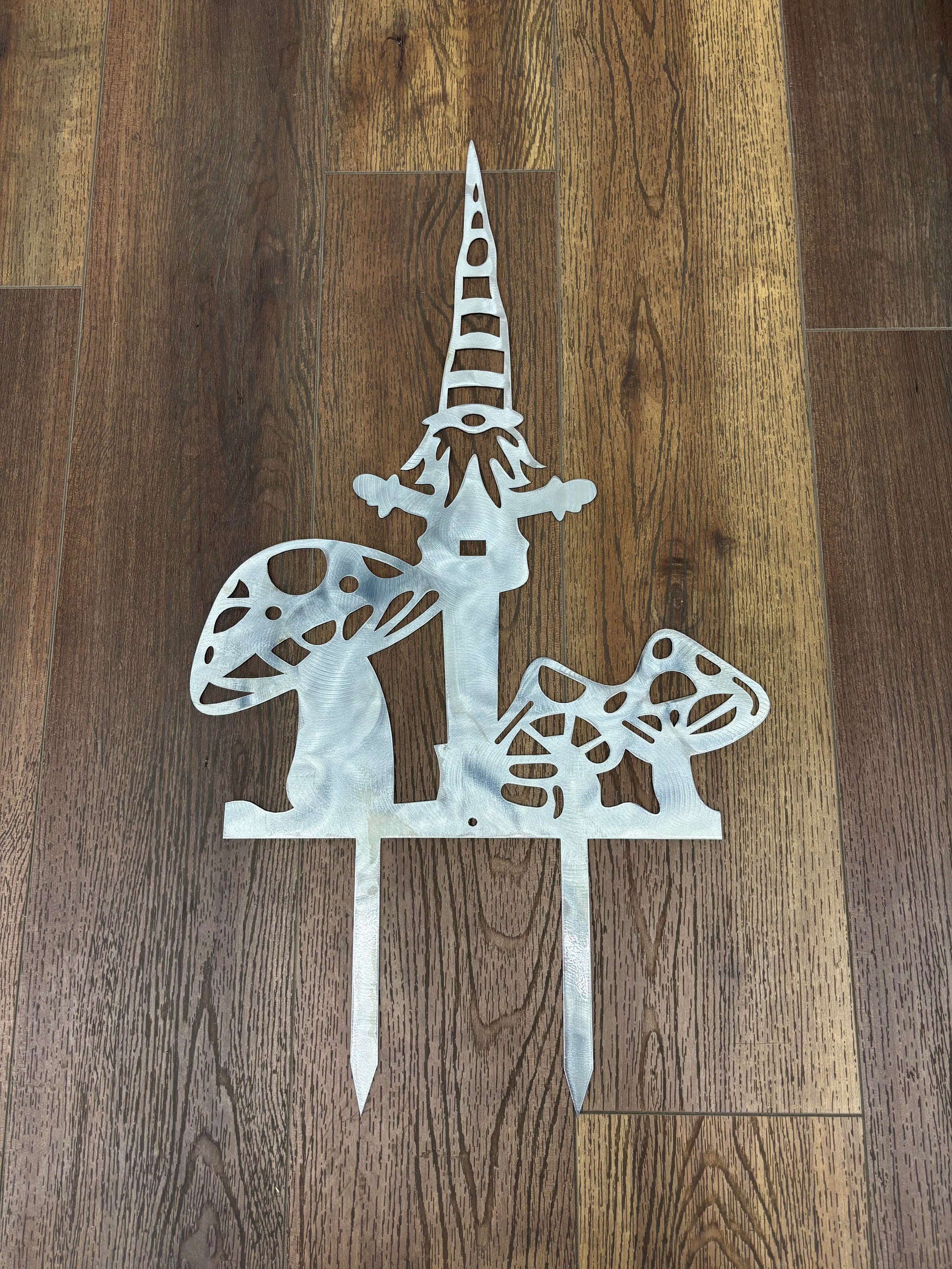 Gnome & Mushrooms Garden Stake Garden Stake