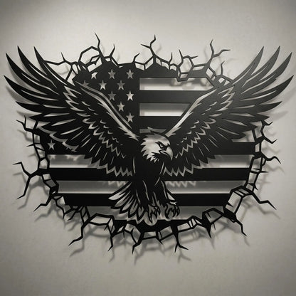 Patriotic Bald Eagle Wall Hanging